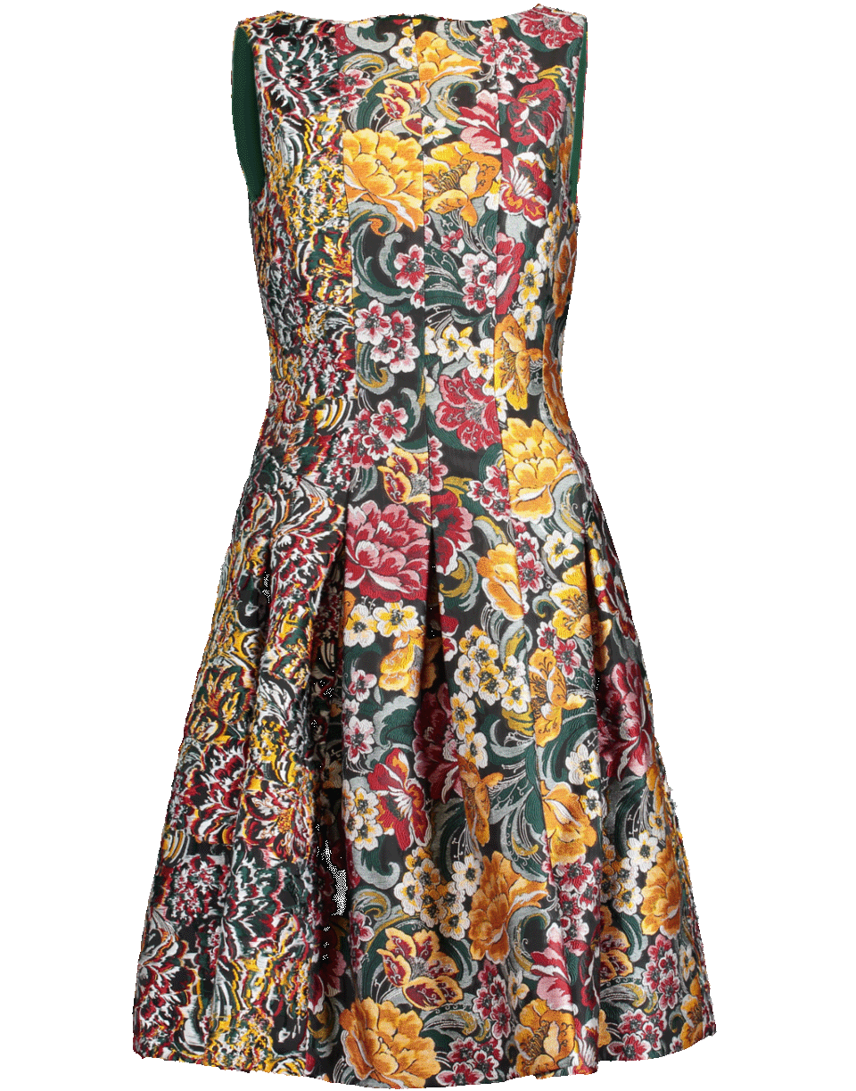 OSCAR DE LA RENTA-Floral Jacquard Midi Dress-JUNIPER
