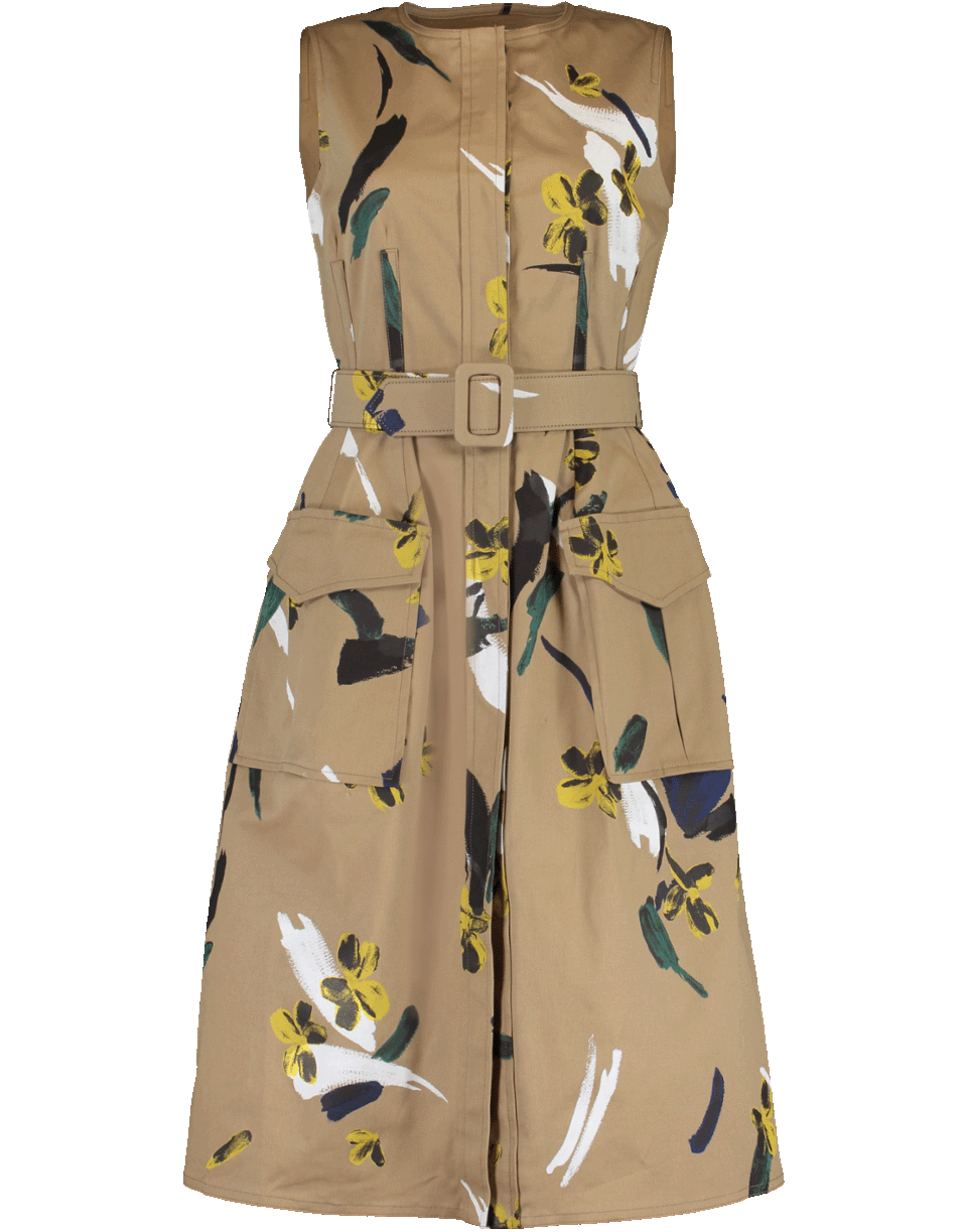 OSCAR DE LA RENTA-Painted Floral Dress-