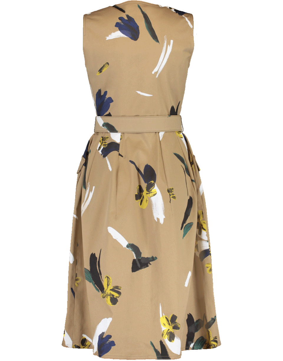 OSCAR DE LA RENTA-Painted Floral Dress-