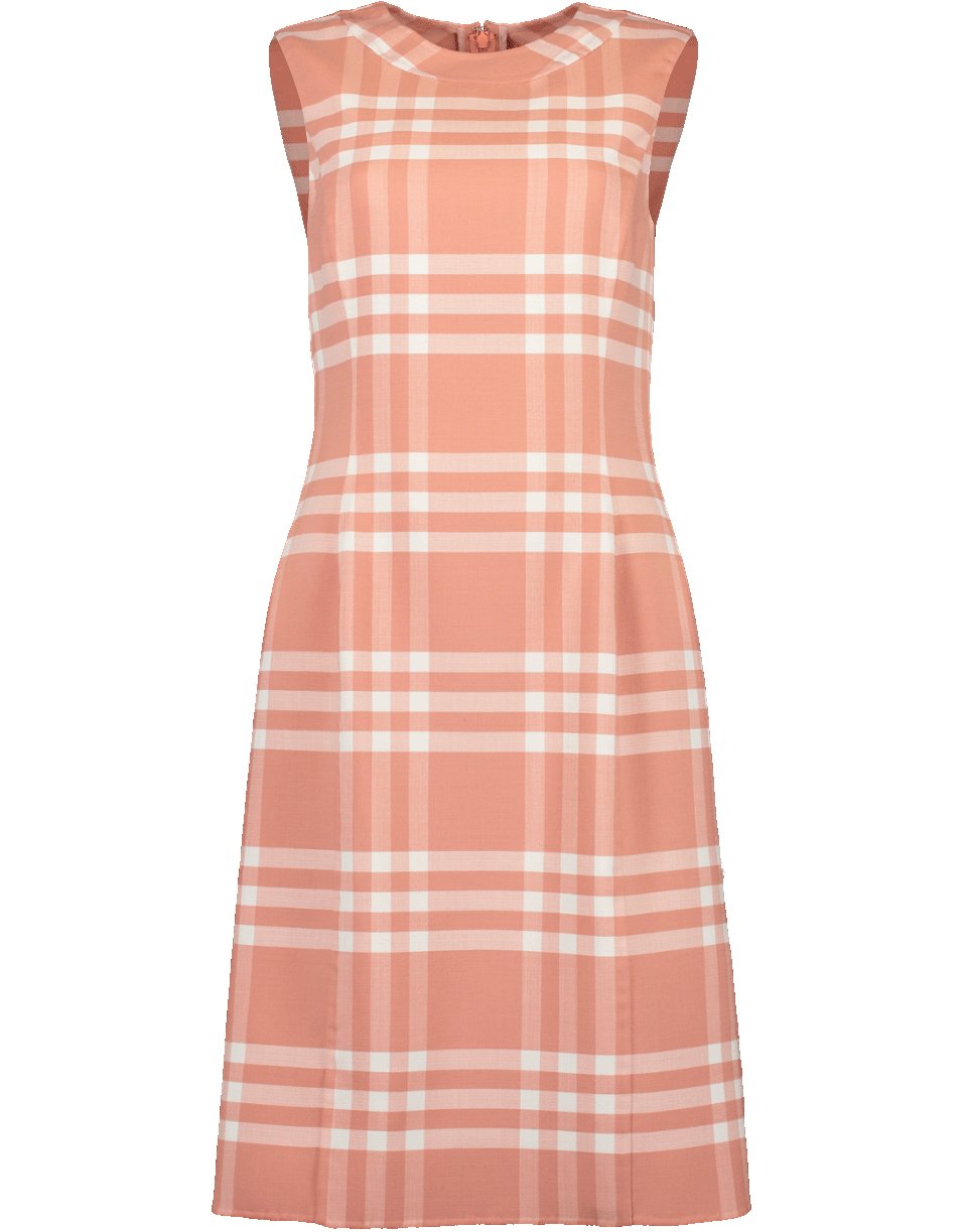 OSCAR DE LA RENTA-Plaid Sheath Dress-