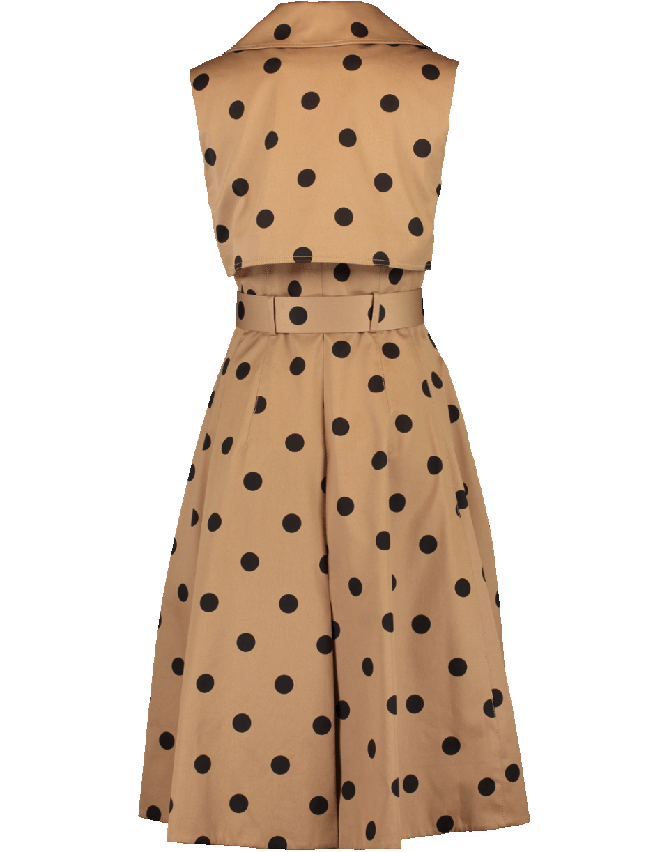 OSCAR DE LA RENTA-Polka Dot Belted Trench Dress-