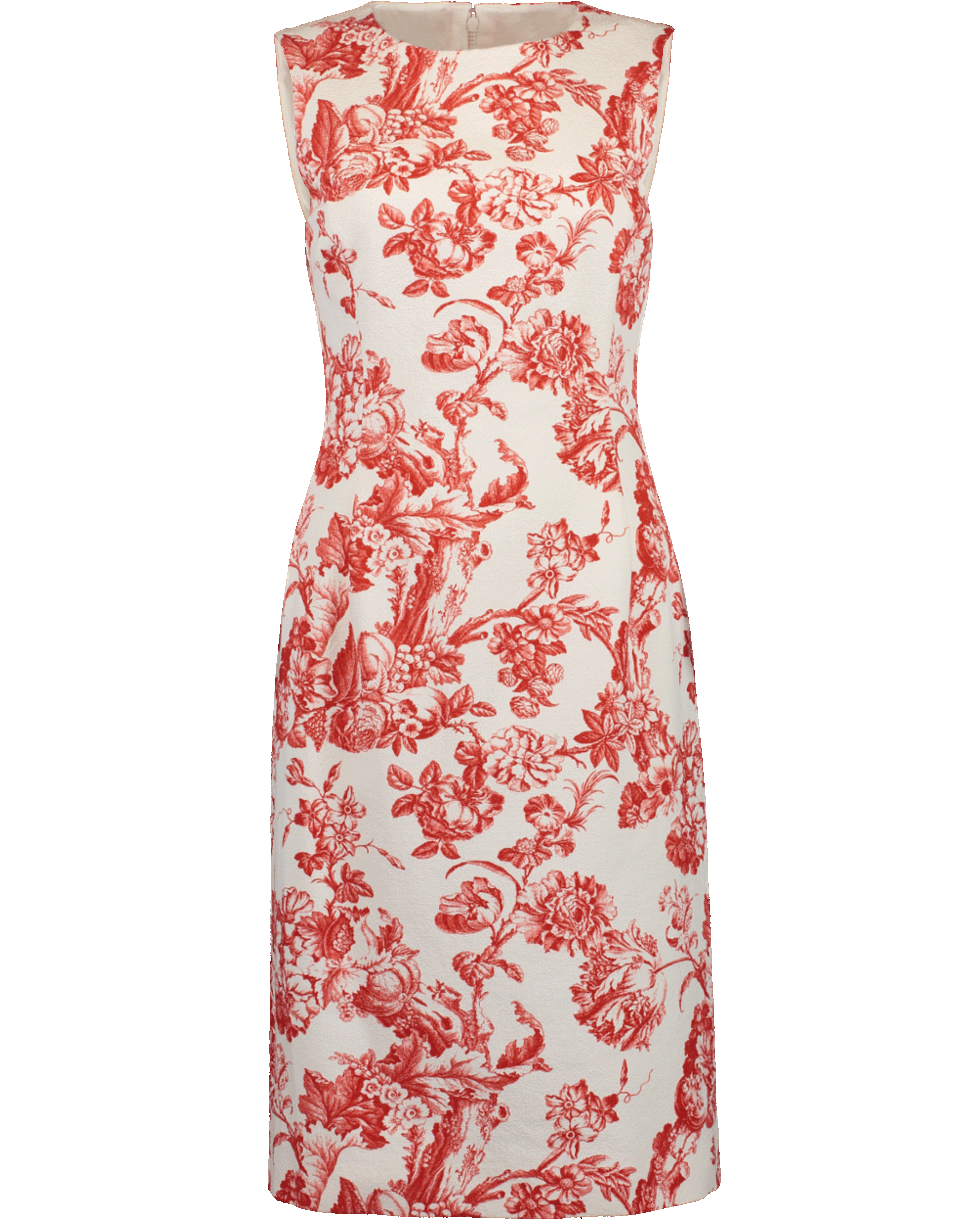 OSCAR DE LA RENTA-Printed Sheath Dress-