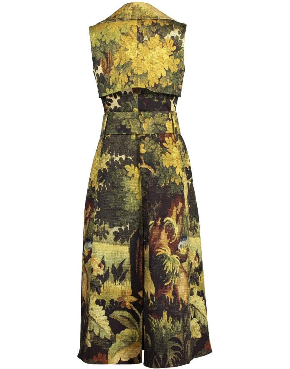 OSCAR DE LA RENTA-Printed Sleeveless Trench Dress-