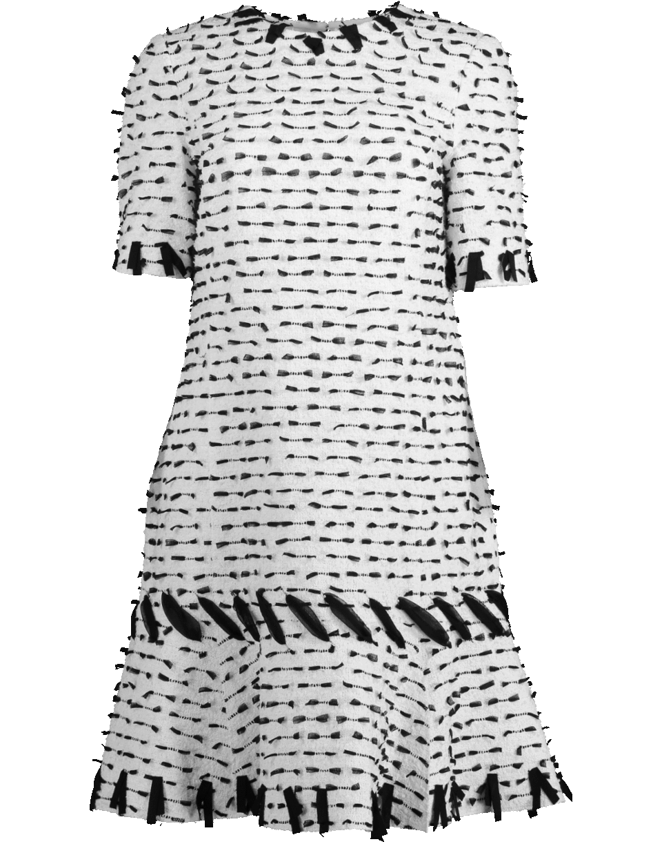 OSCAR DE LA RENTA-Ribbon Detail Tweed Dress-