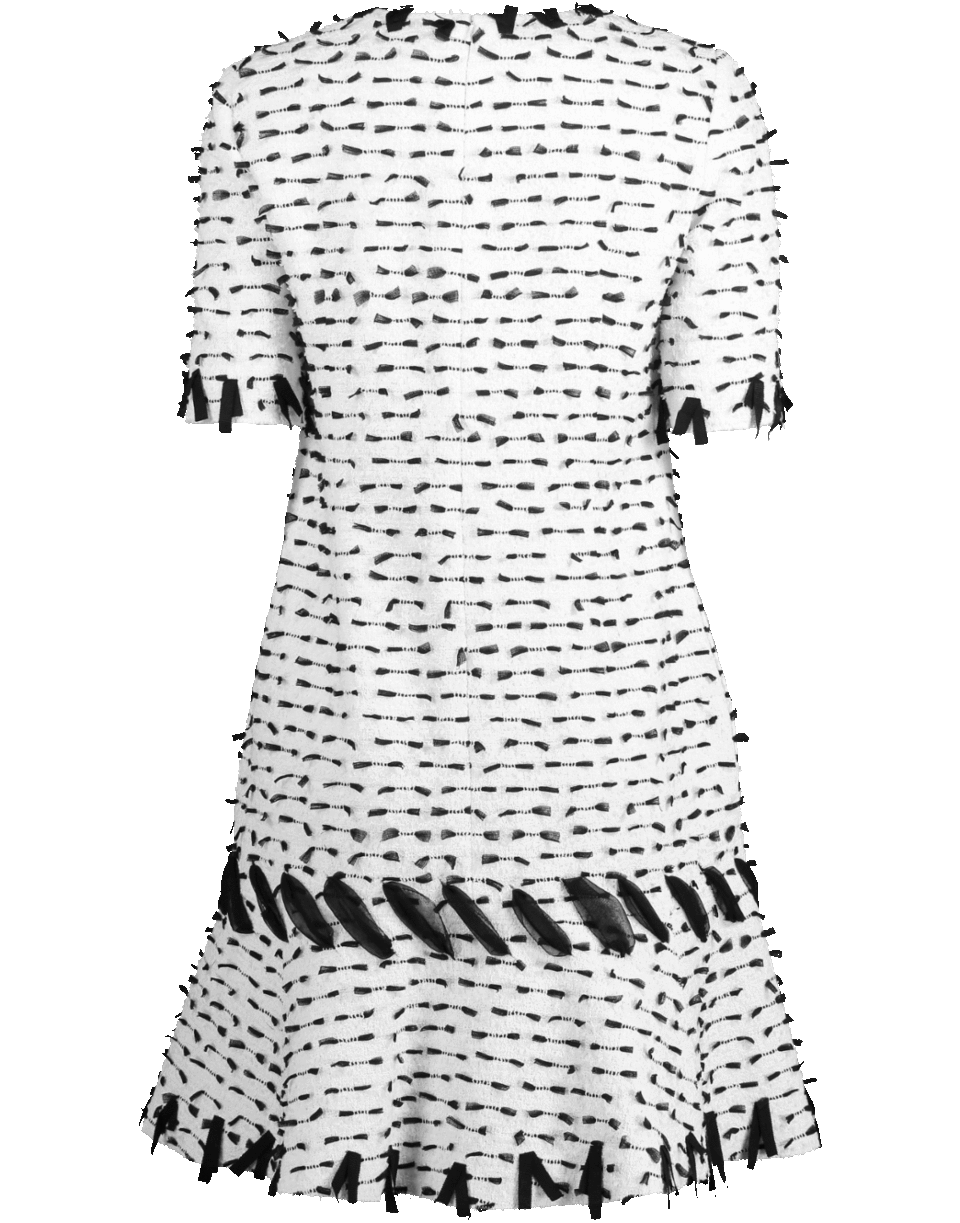 OSCAR DE LA RENTA-Ribbon Detail Tweed Dress-