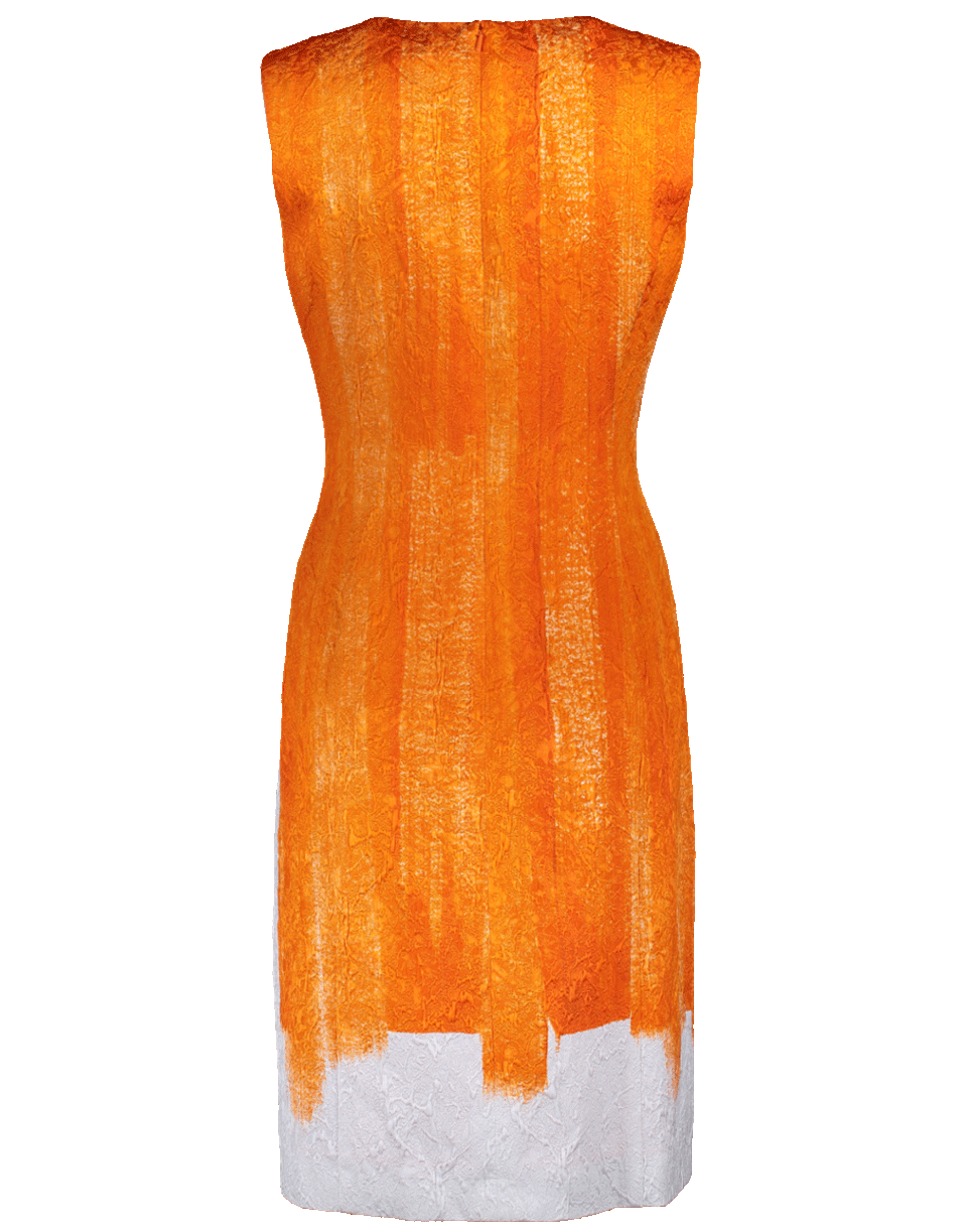 OSCAR DE LA RENTA-Slim Brush Stroke Printed Dress-