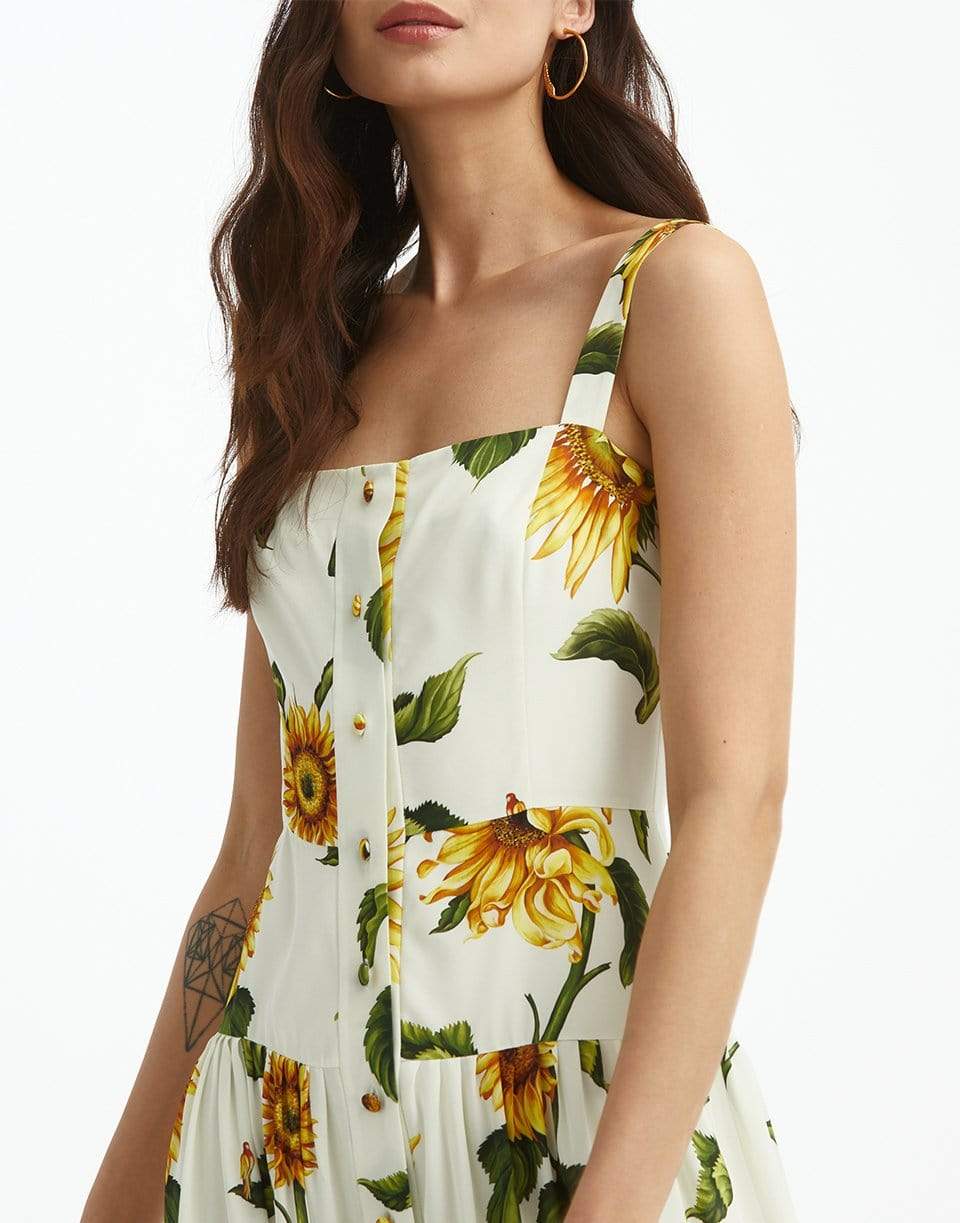 Sunflower Georgette Tank Dress CLOTHINGDRESSCASUAL OSCAR DE LA RENTA   
