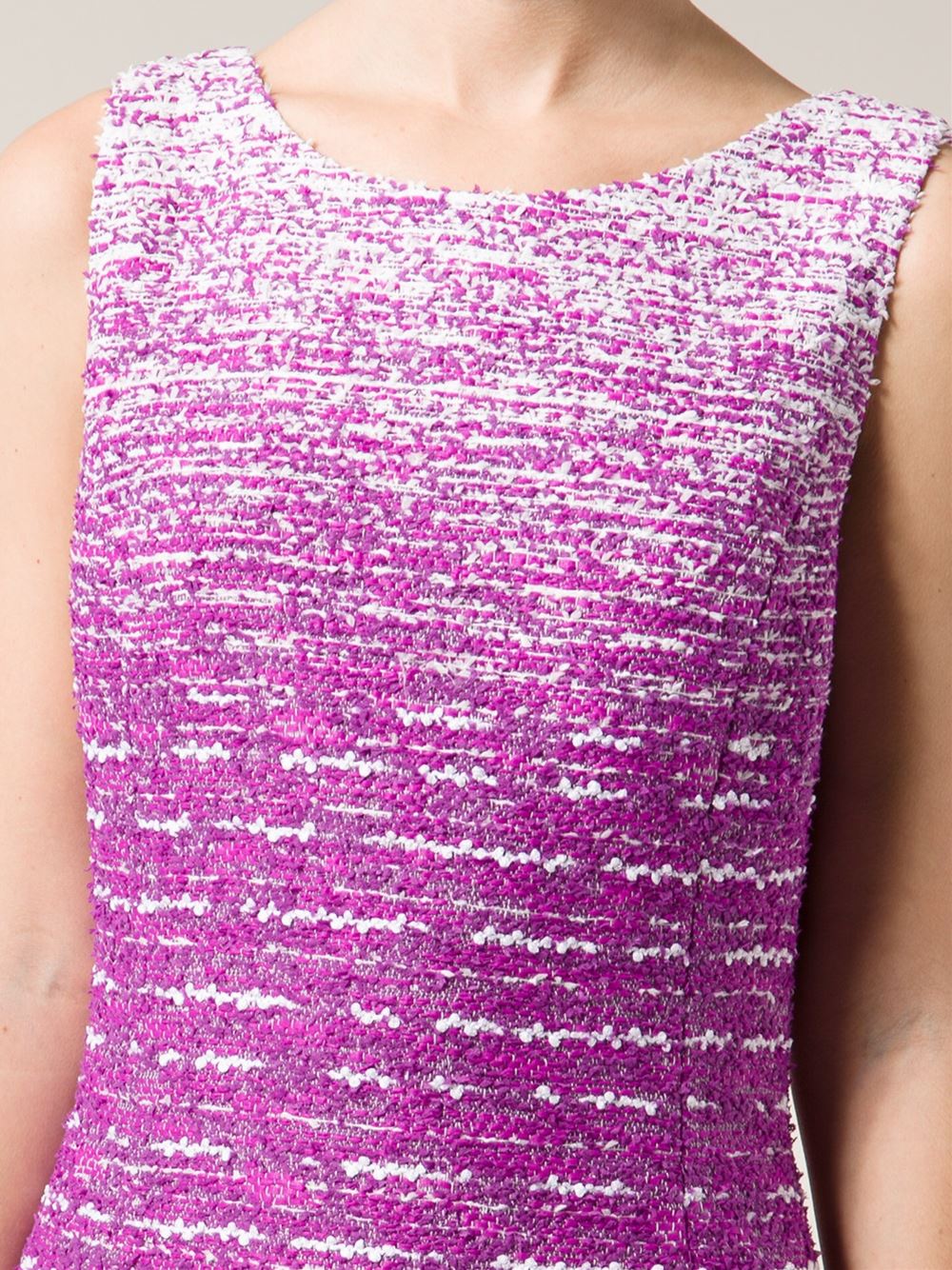 OSCAR DE LA RENTA-Textured Tweed Pencil Dress-