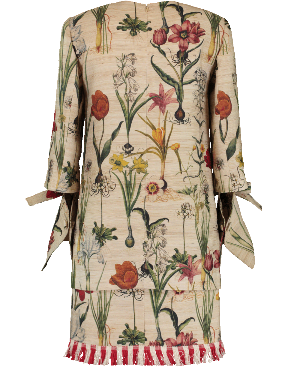 Flower Harvest Print Dress CLOTHINGDRESSCOCKTAIL OSCAR DE LA RENTA   