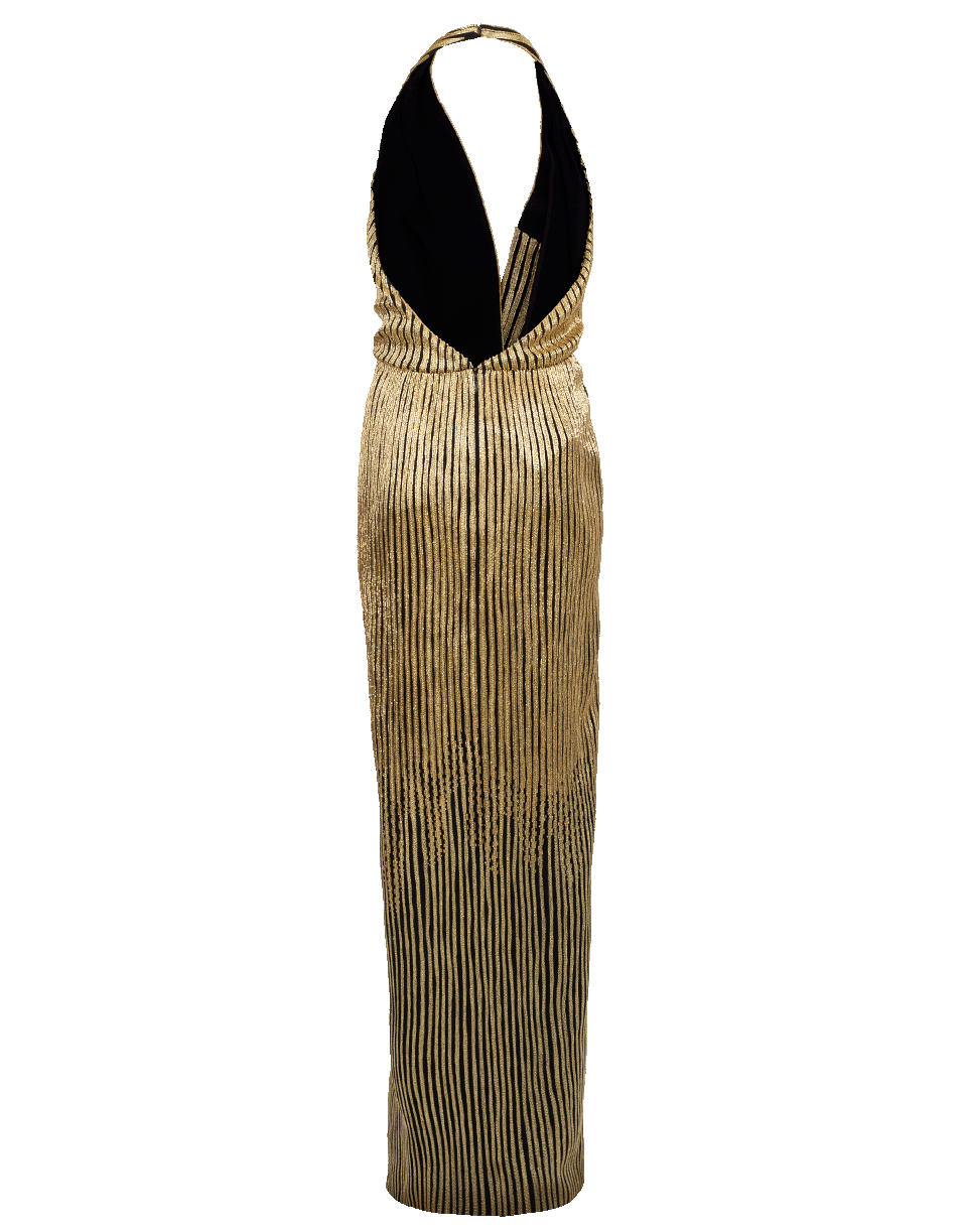 Gold Beaded Halter Gown CLOTHINGDRESSGOWN OSCAR DE LA RENTA   