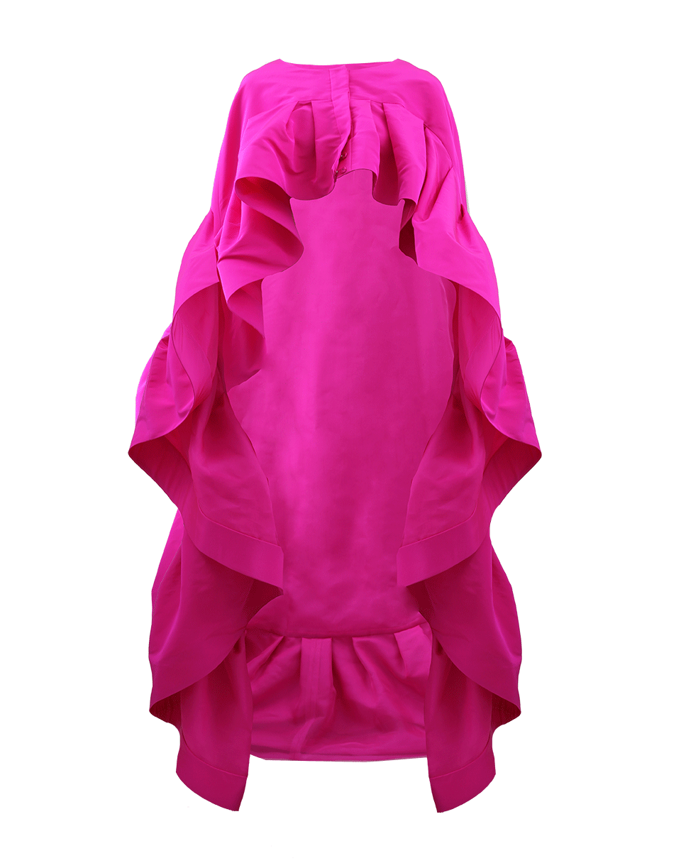 OSCAR DE LA RENTA-Cascade Ruffle Cape-HOT PINK