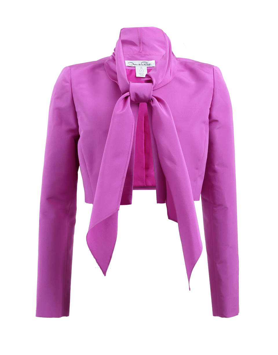 OSCAR DE LA RENTA-Tie Neck Bolero-HYACINTH