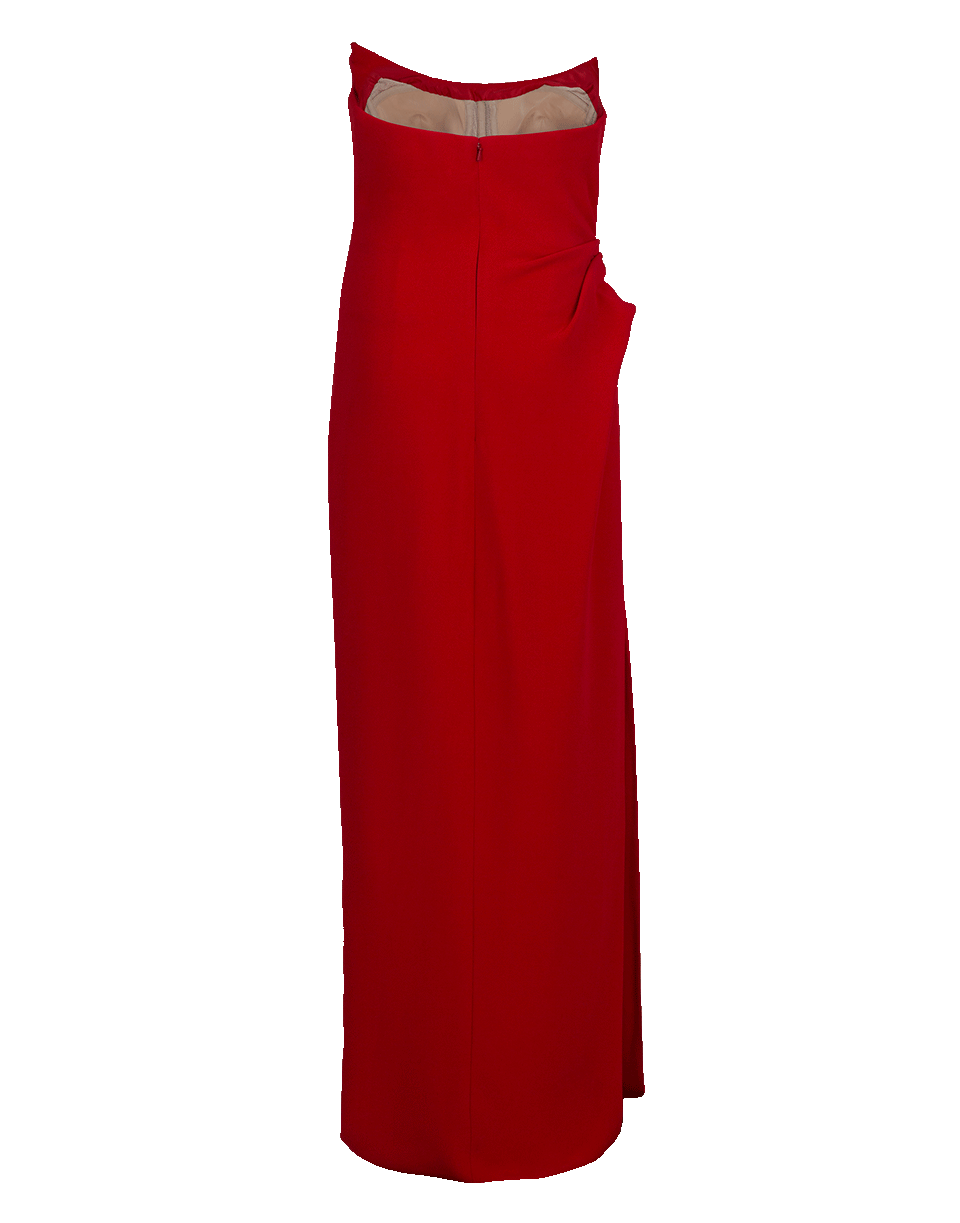 OSCAR DE LA RENTA-Strapless Corset Gown-SCARLET