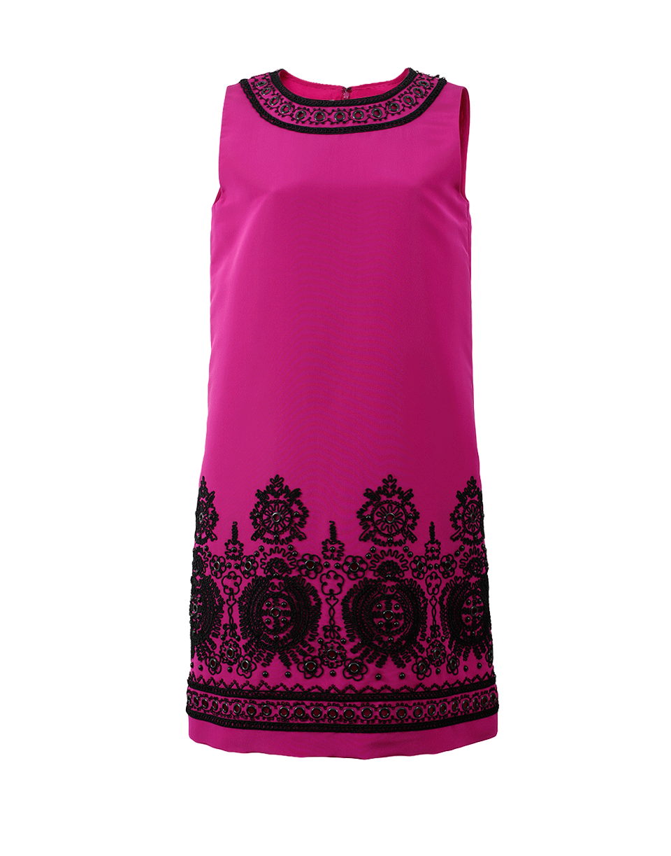 OSCAR DE LA RENTA-Faille Embroidered Dress-