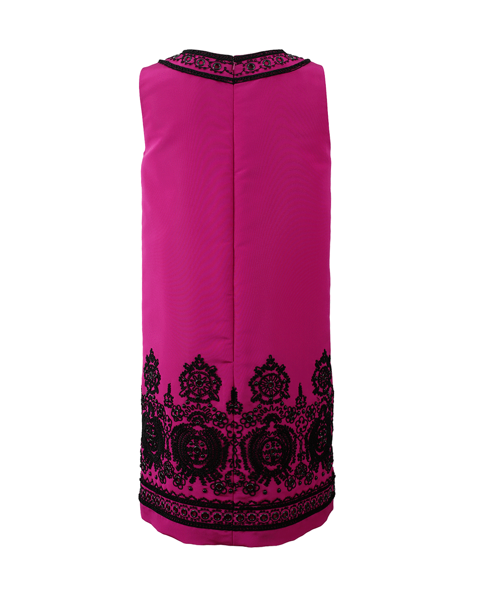 OSCAR DE LA RENTA-Faille Embroidered Dress-