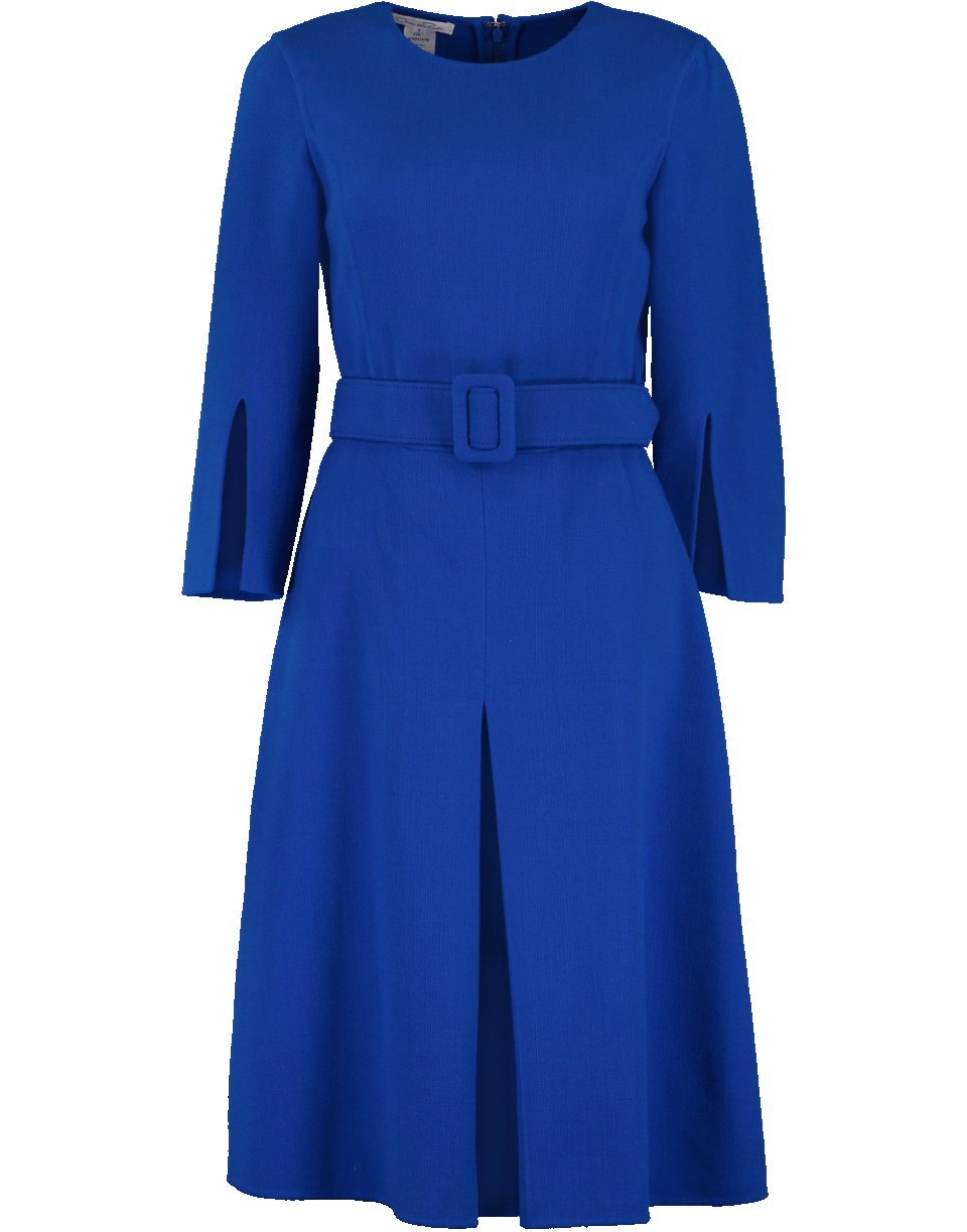 Pleated A-Line Belted Dress CLOTHINGDRESSMISC OSCAR DE LA RENTA   