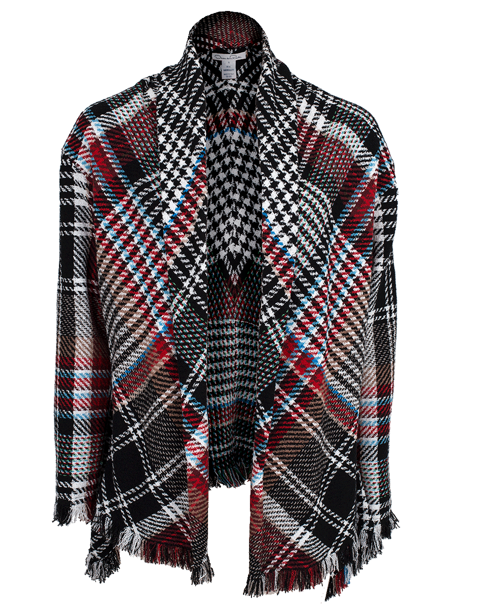 OSCAR DE LA RENTA-Tartan Tweed Jacket-