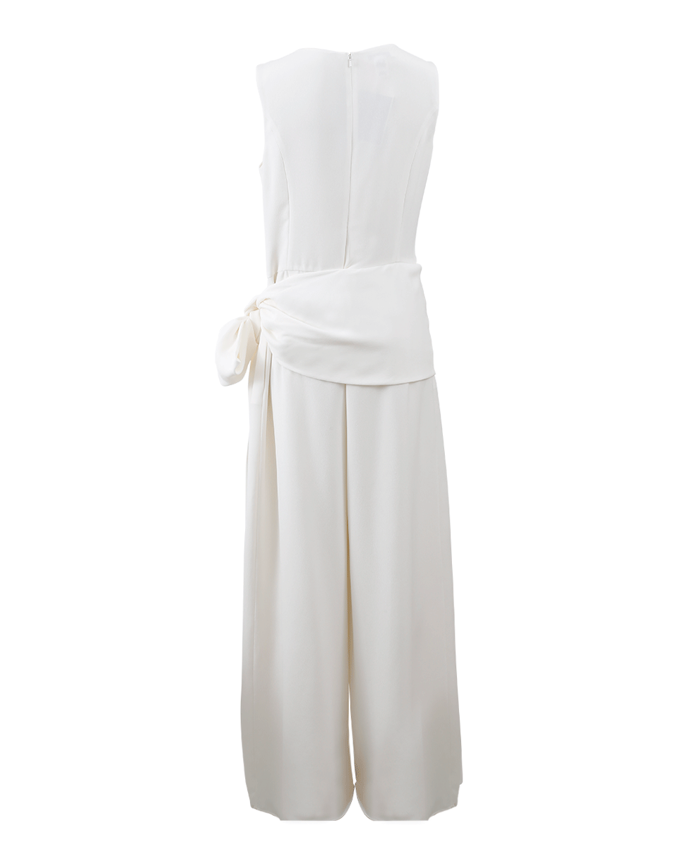 OSCAR DE LA RENTA-Sash Belt Jumpsuit-WHITE