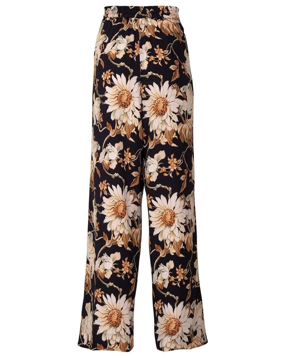 OSCAR DE LA RENTA-Navy Printed Palazzo Pant-