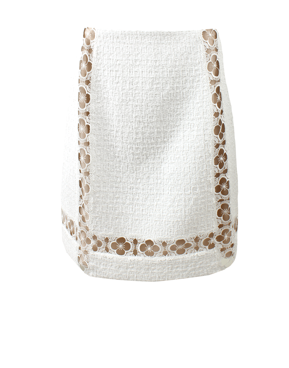 OSCAR DE LA RENTA-Clover Lace Tweed Skirt-