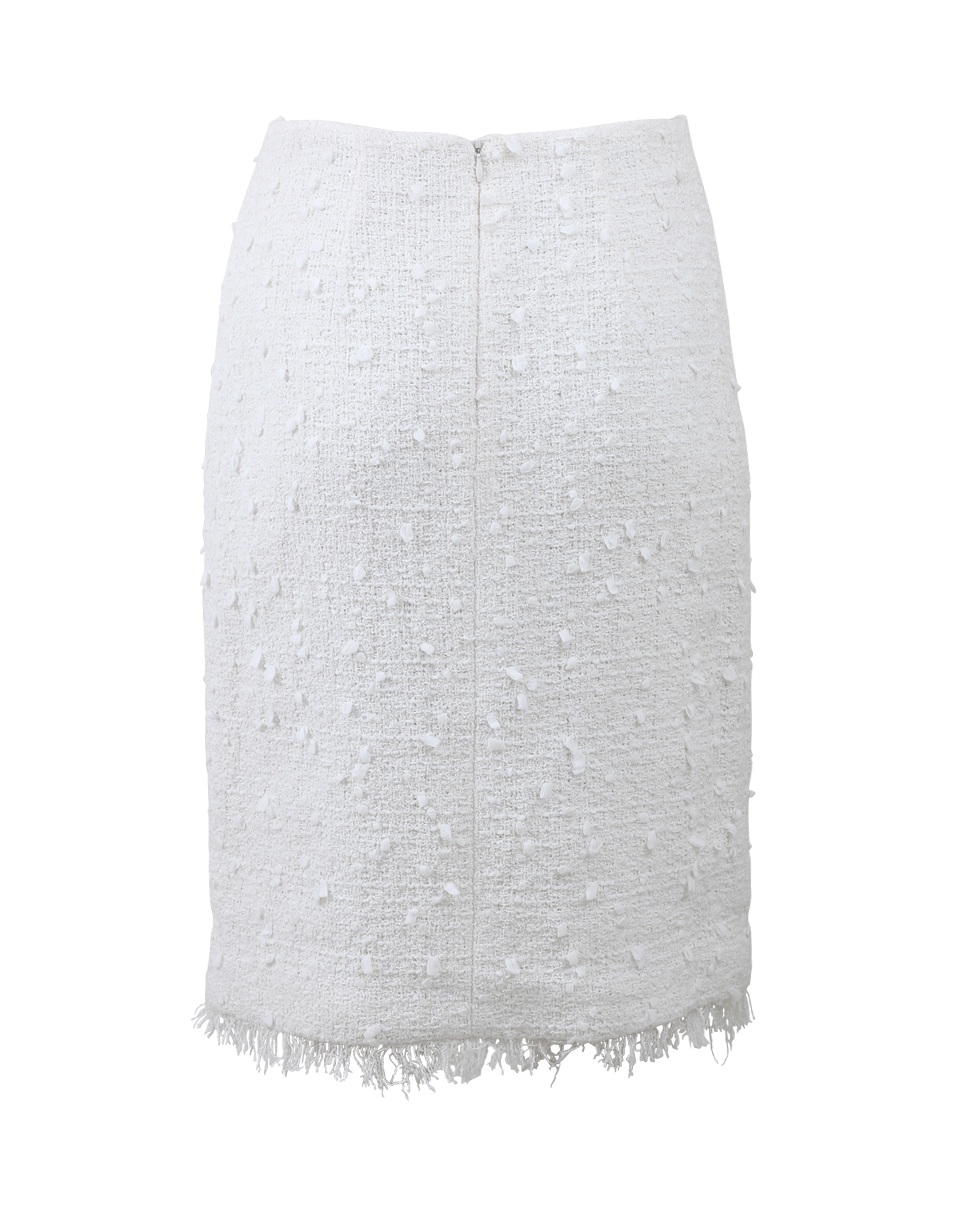 OSCAR DE LA RENTA-Fringe Tweed Pencil Skirt-