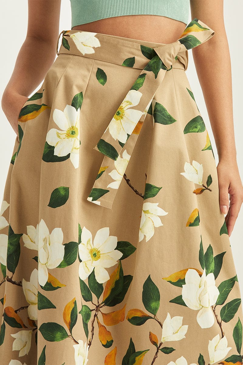 OSCAR DE LA RENTA-Magnolia Belted Skirt-