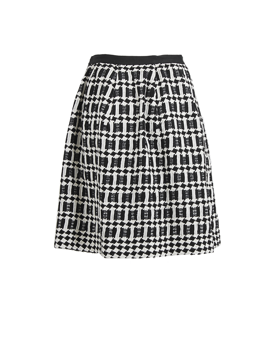 OSCAR DE LA RENTA-Back Zip Pleated Skirt-BLK/WHT