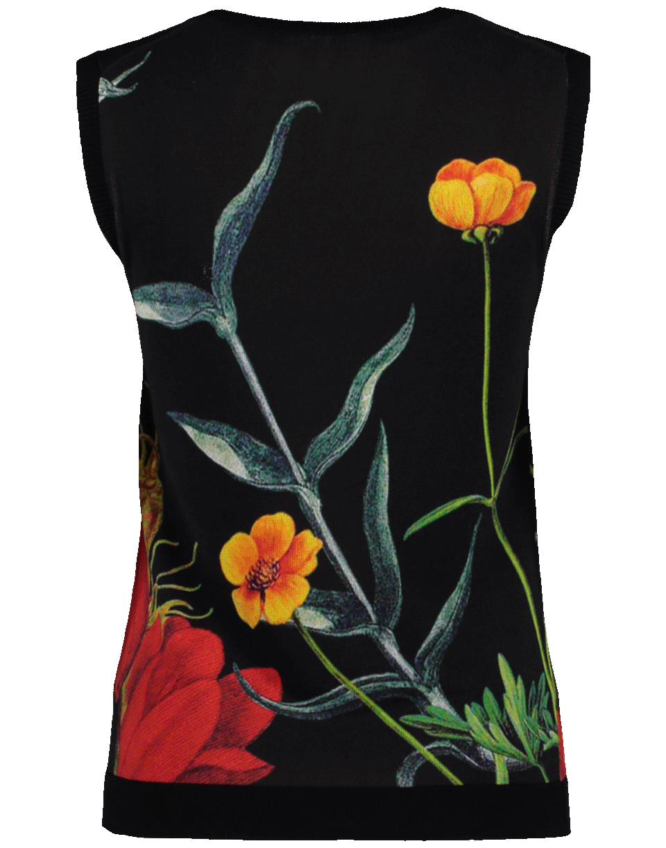 Flower Motif Tank CLOTHINGTOPKNITS OSCAR DE LA RENTA   