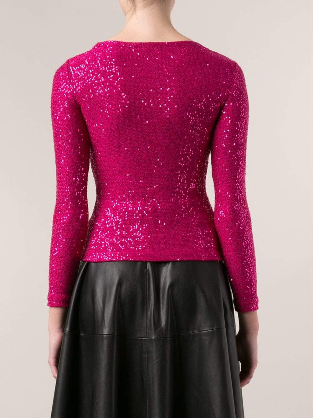 OSCAR DE LA RENTA-Pailette Knit Top-