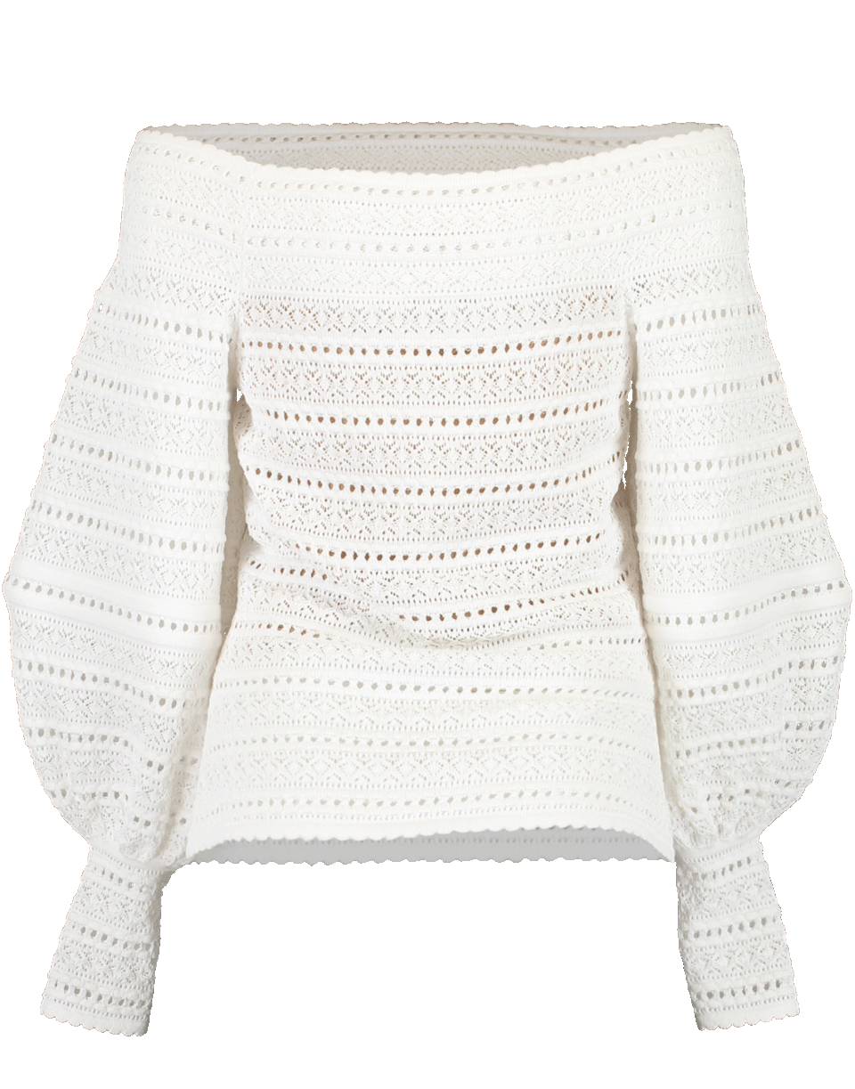 Puff Sleeve Off Shoulder Knit Top CLOTHINGTOPKNITS OSCAR DE LA RENTA   