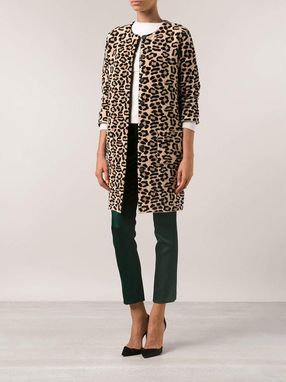 OSCAR DE LA RENTA-Leopard Print Coat-