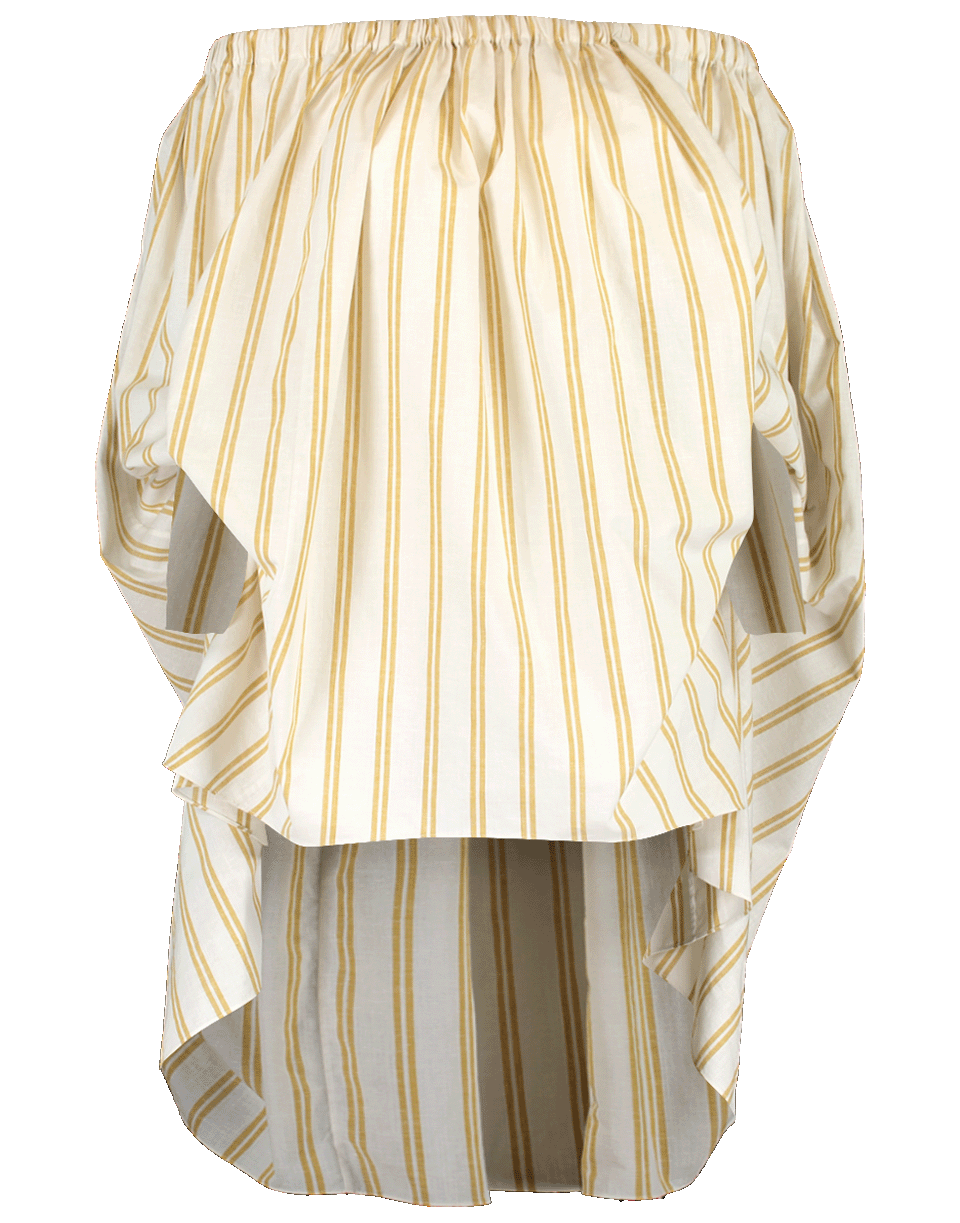 OSCAR DE LA RENTA-Oversize Striped Off Shoulder Top-