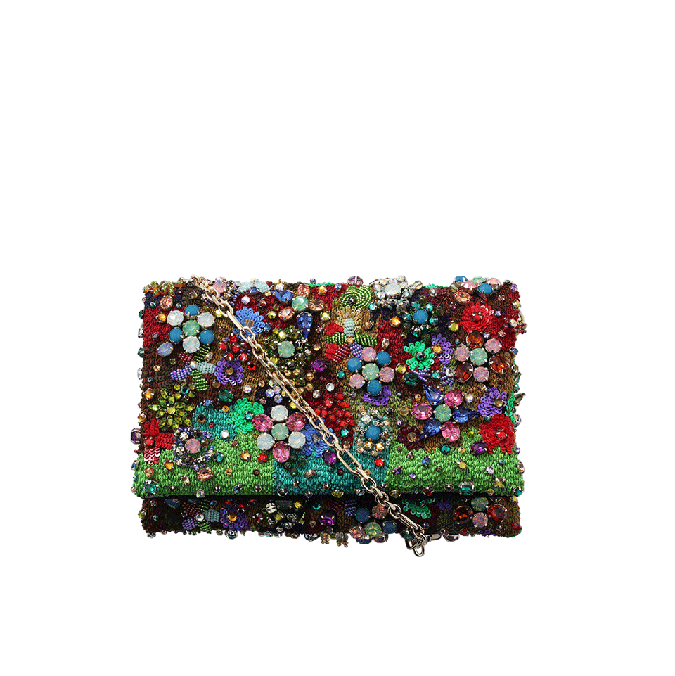 OSCAR DE LA RENTA-Embroidered Evening Bag-MULTI