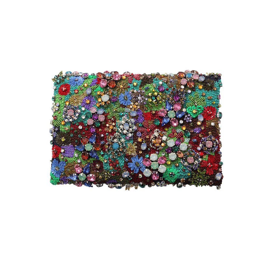 OSCAR DE LA RENTA-Embroidered Evening Bag-MULTI