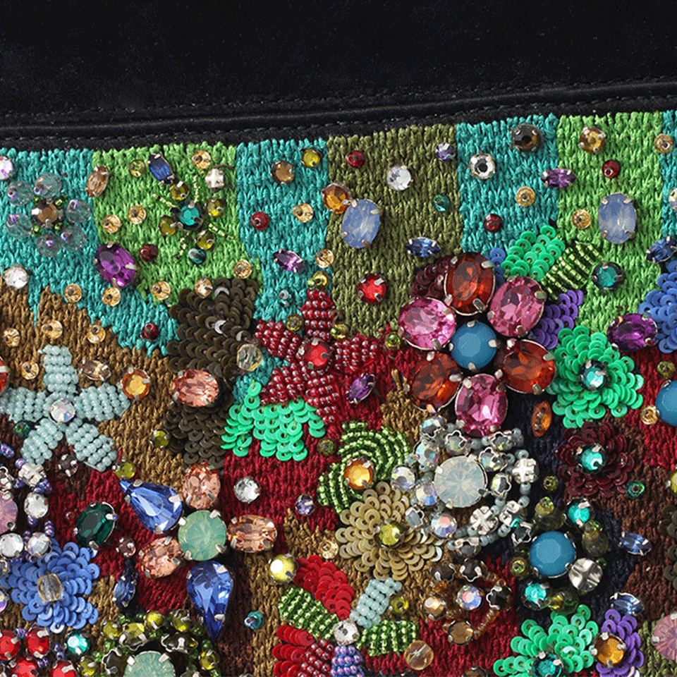 OSCAR DE LA RENTA-Embroidered Evening Bag-MULTI