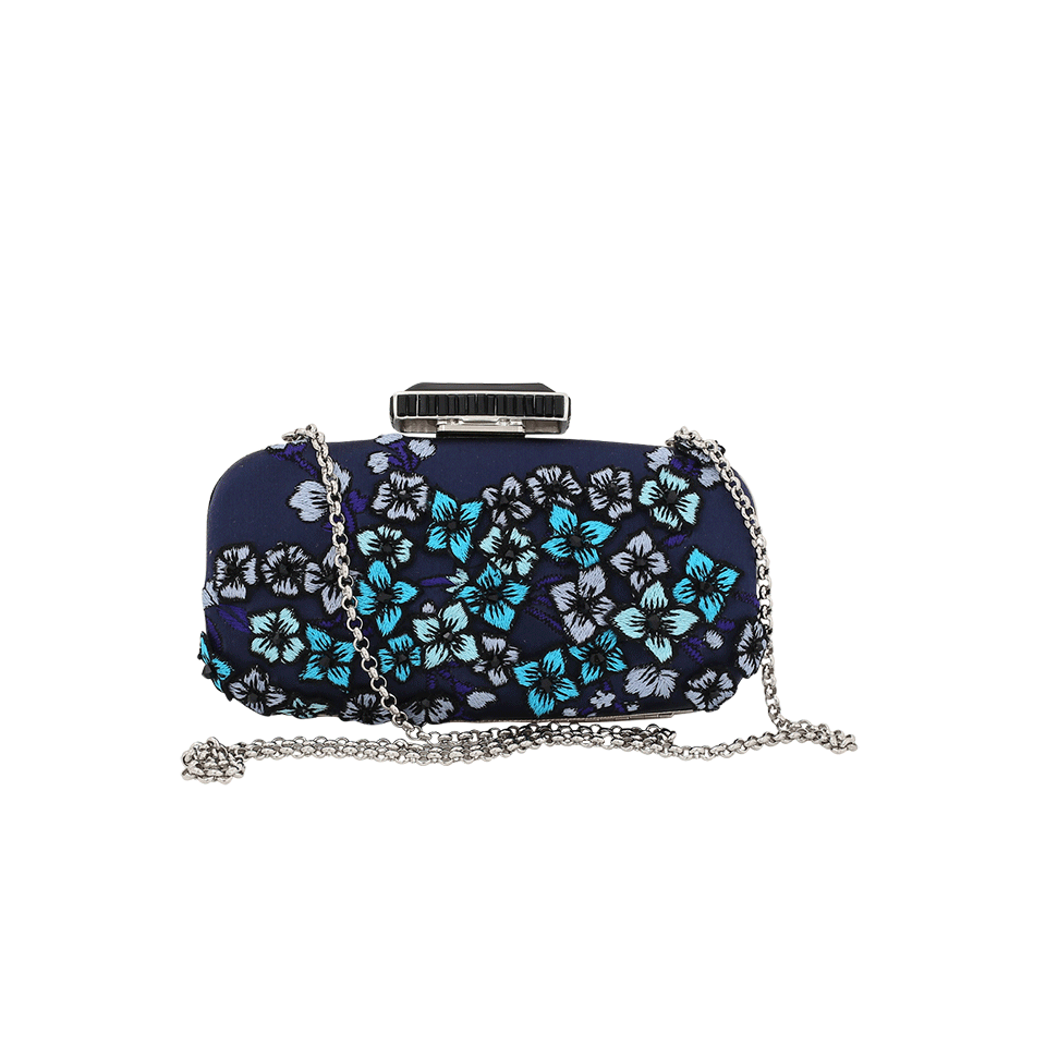 OSCAR DE LA RENTA-Tiny Floral Handbag-NAVY
