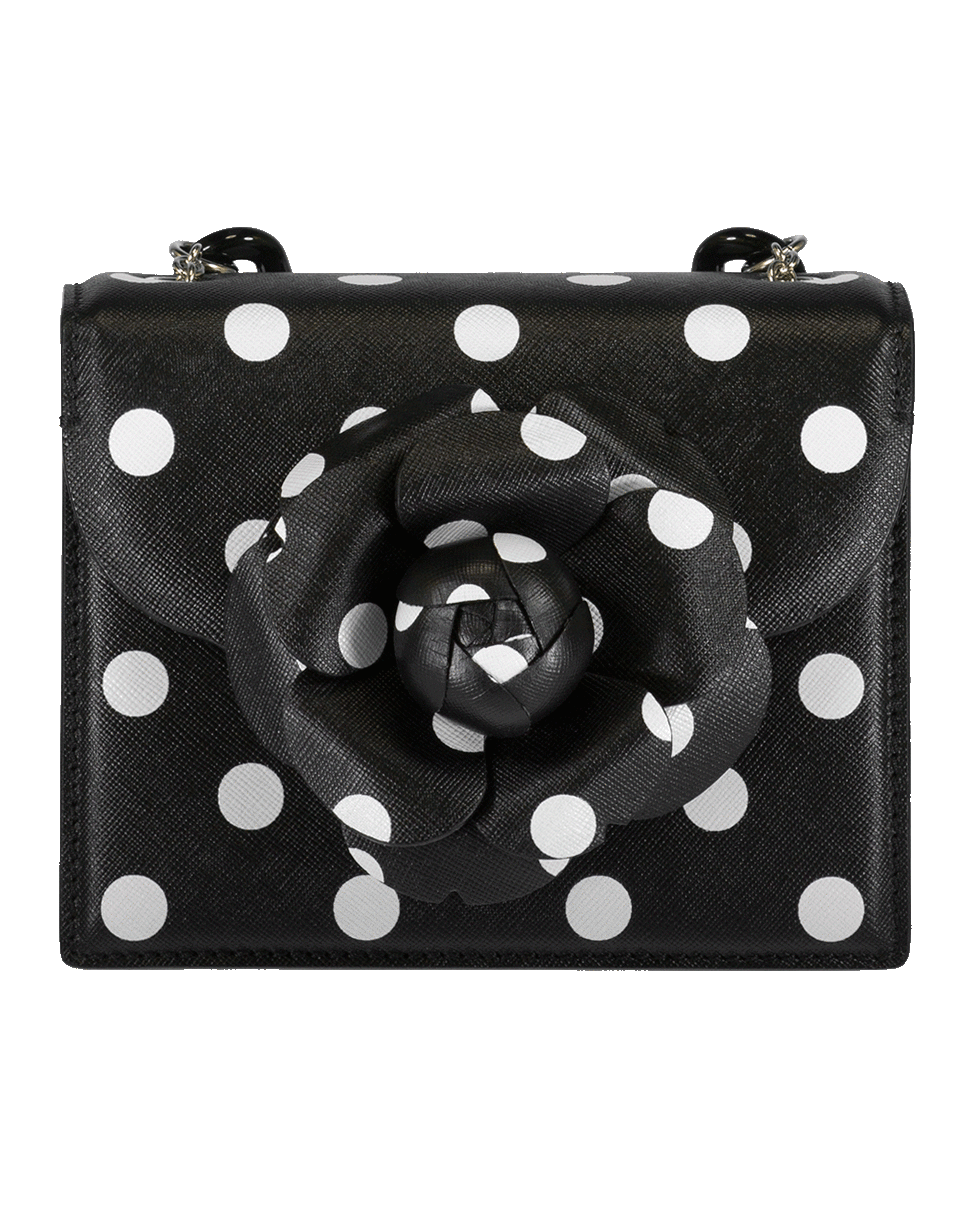OSCAR DE LA RENTA-Mini Tro Printed Handbag-BLK/WHT
