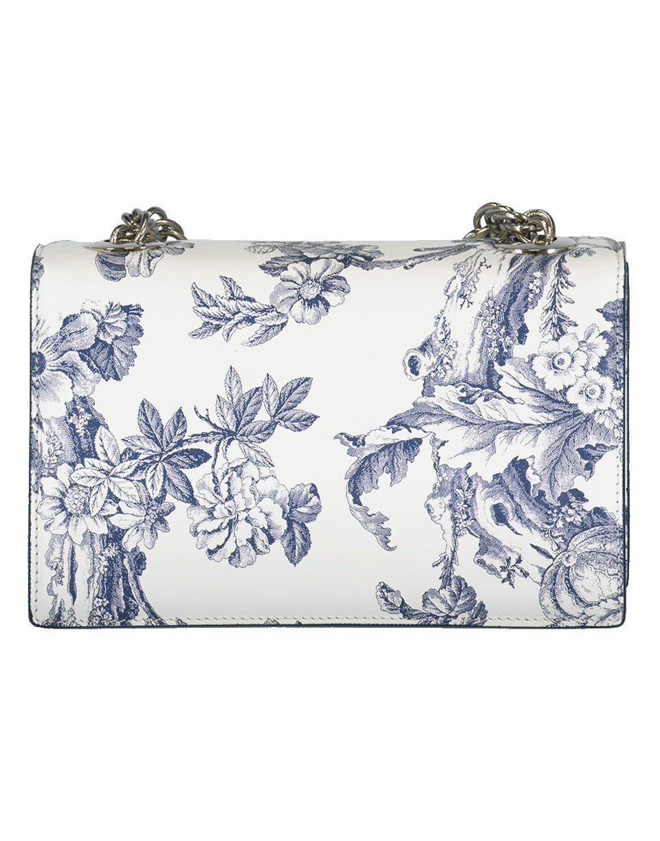 OSCAR DE LA RENTA-Floral Print Tro Handbag-WHT/BLUE
