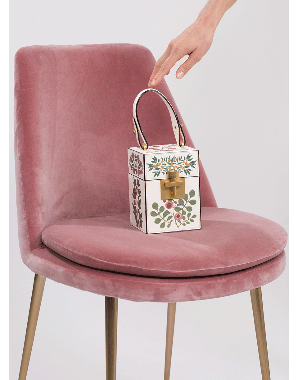 OSCAR DE LA RENTA-Floral Alibi Box Top Handle Bag-SHLLMLTI