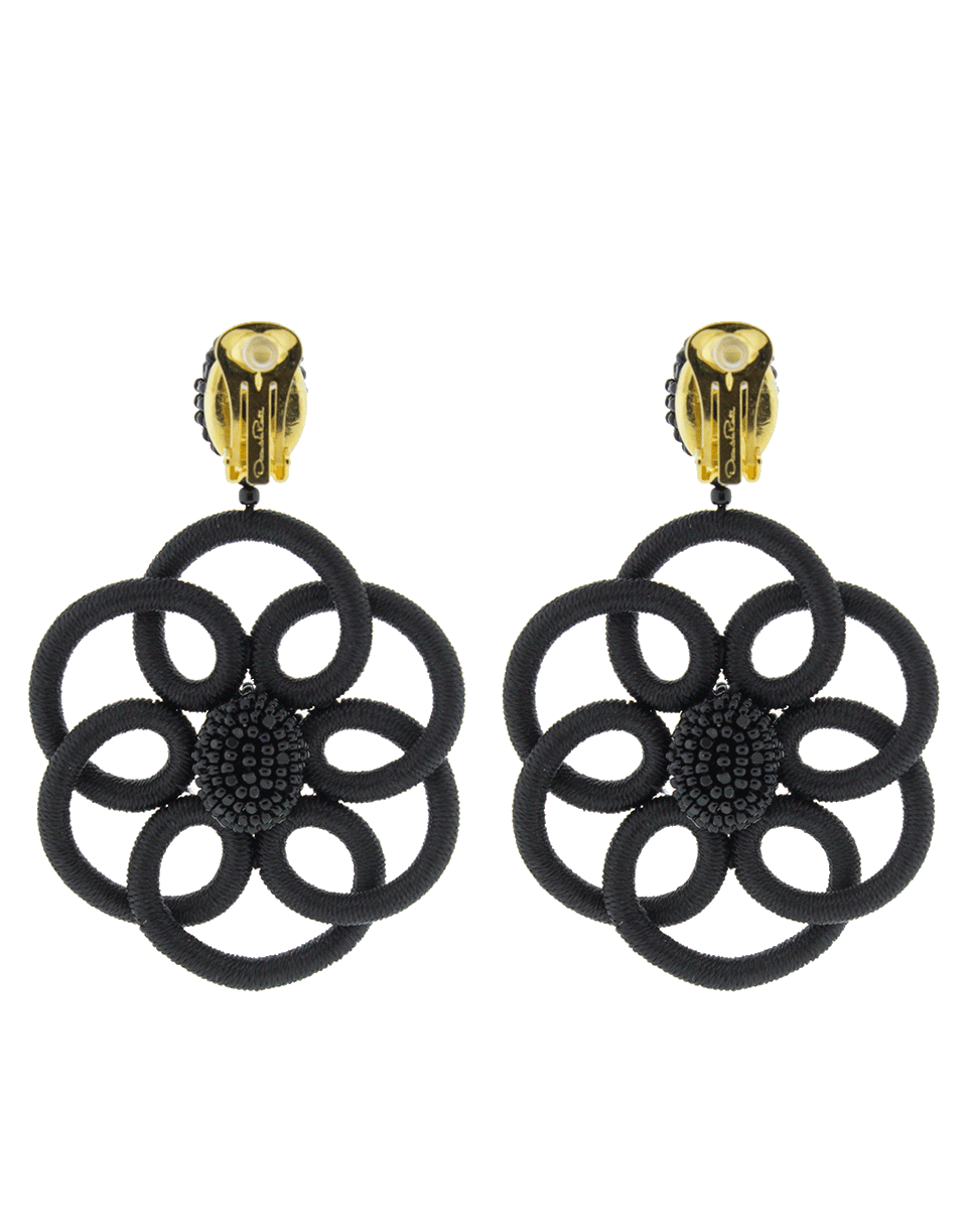 Abstract Silk Flower Earrings JEWELRYBOUTIQUEEARRING OSCAR DE LA RENTA   