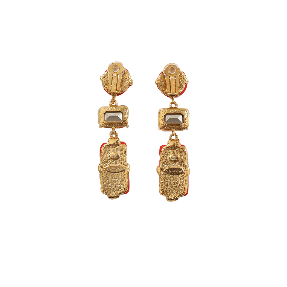 OSCAR DE LA RENTA-Carved Floral Earrings-CAYENNE