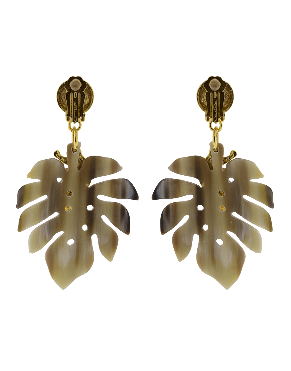 OSCAR DE LA RENTA-Small Jungle Horn Earrings-LT HORN