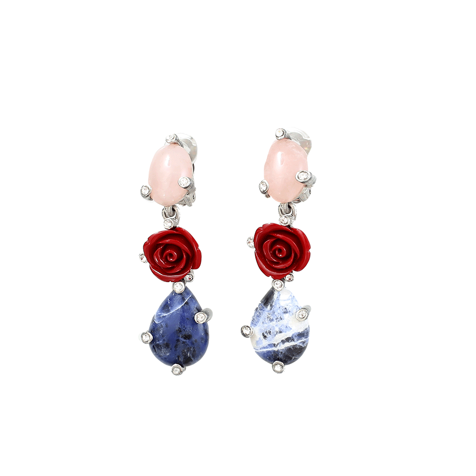 OSCAR DE LA RENTA-Rose Earrings-ROSE/BLU