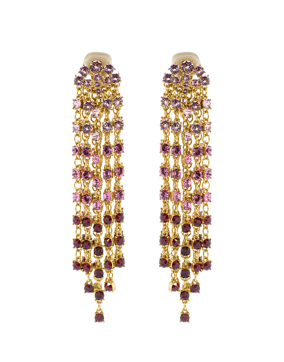 OSCAR DE LA RENTA-Crystal Cascade Earrings-ROSE
