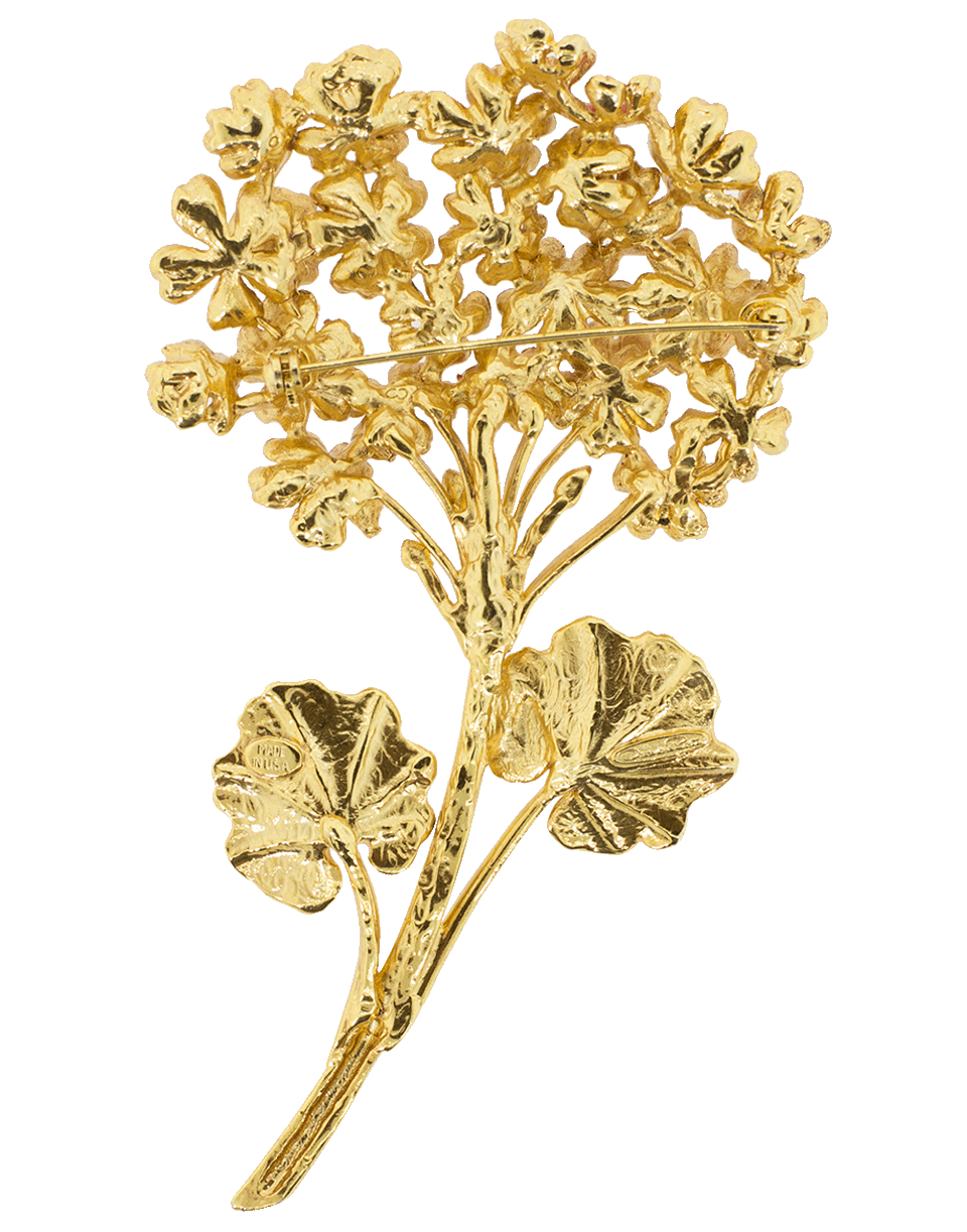 OSCAR DE LA RENTA-Painted Geranium Brooch-CAYENNE