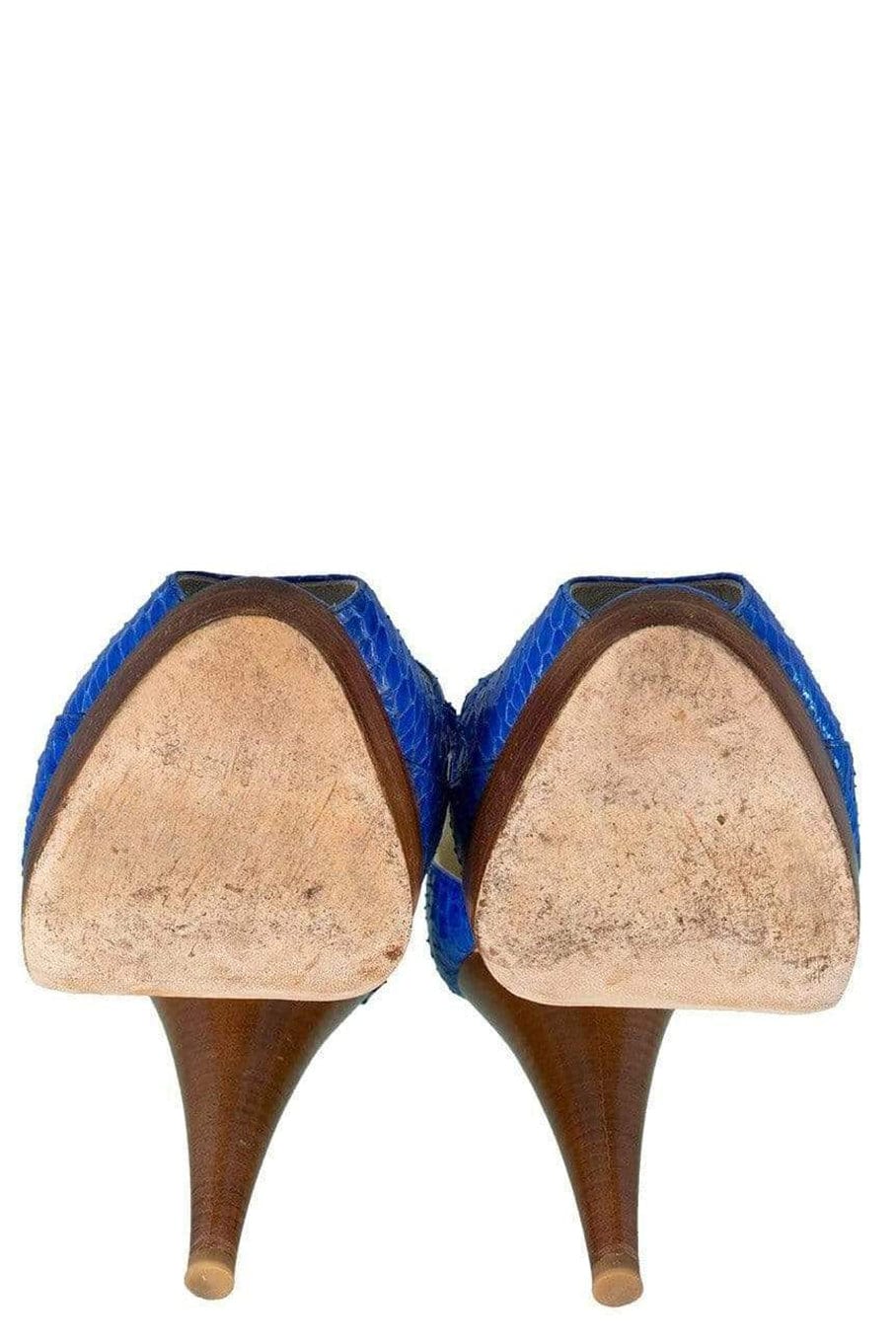 OSCAR DE LA RENTA-Snake Skin Platform Sandal-BLUE