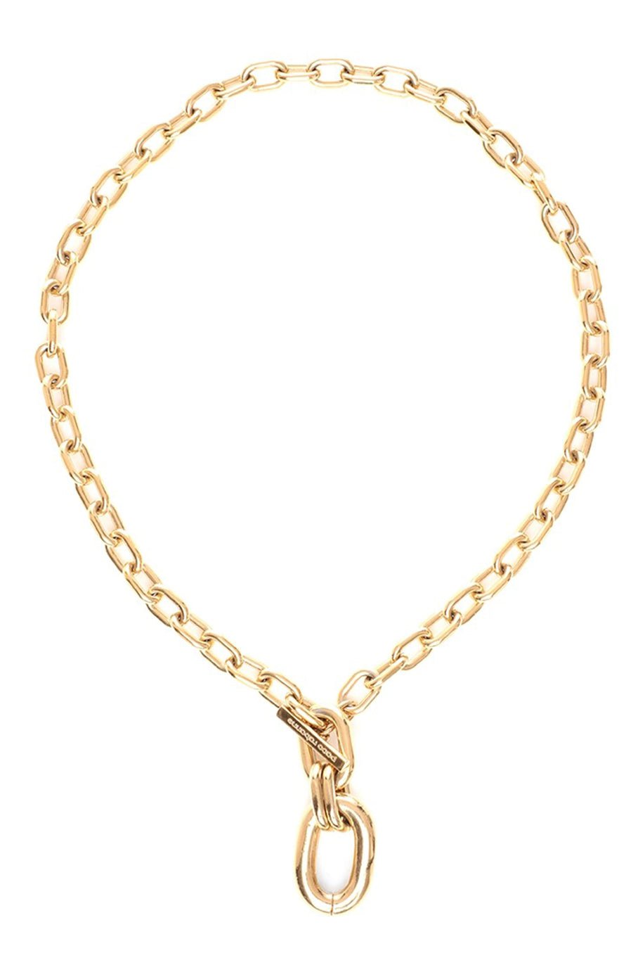 RABANNE-XL Gold Link Pendant Necklace-GOLD