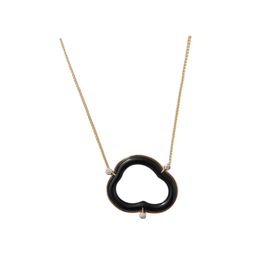 PAMELA HUIZENGA-Small Silver Linings Necklace-YELLOW GOLD