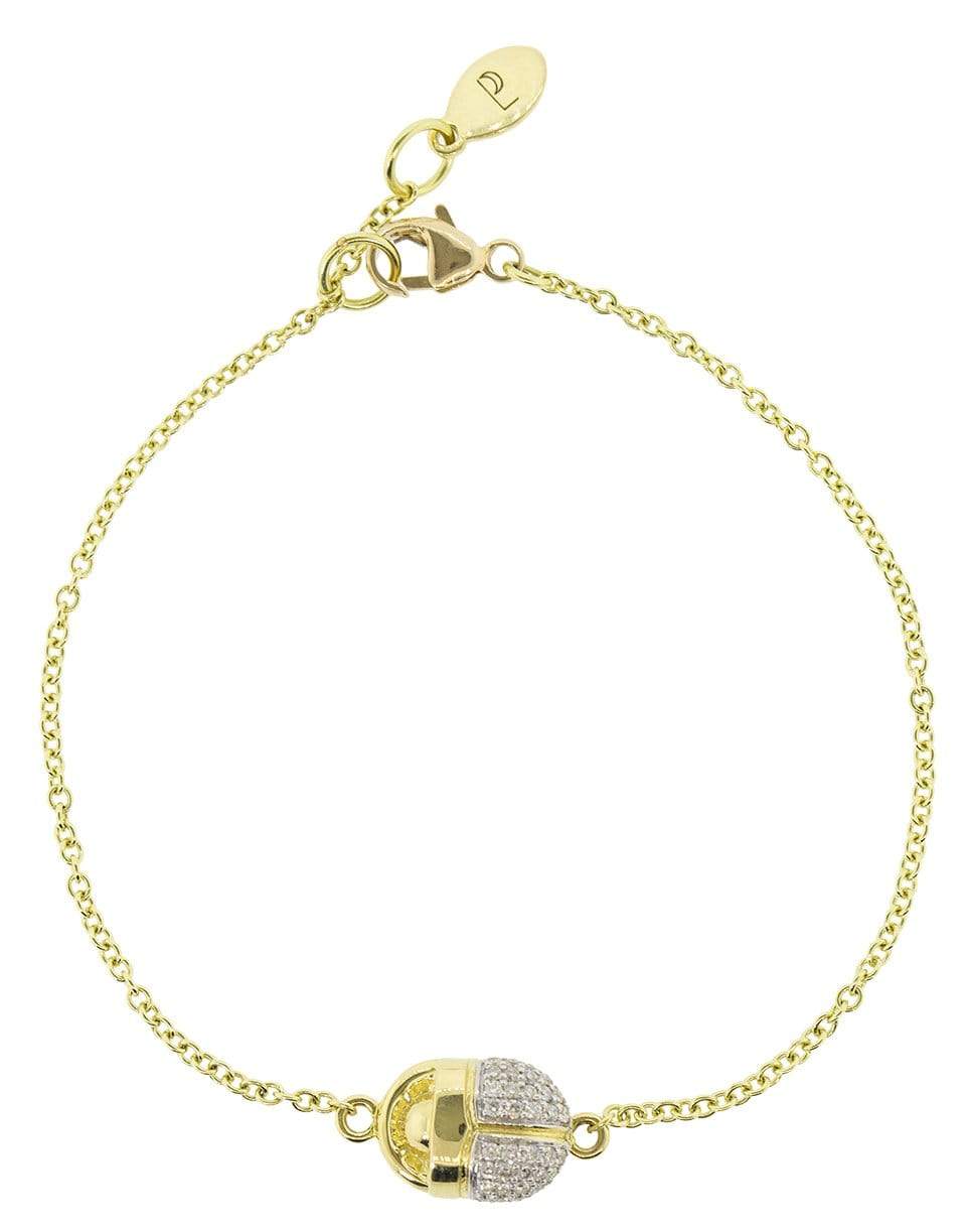 PAMELA LOVE-Pave Diamond Scarab Bracelet-YELLOW GOLD