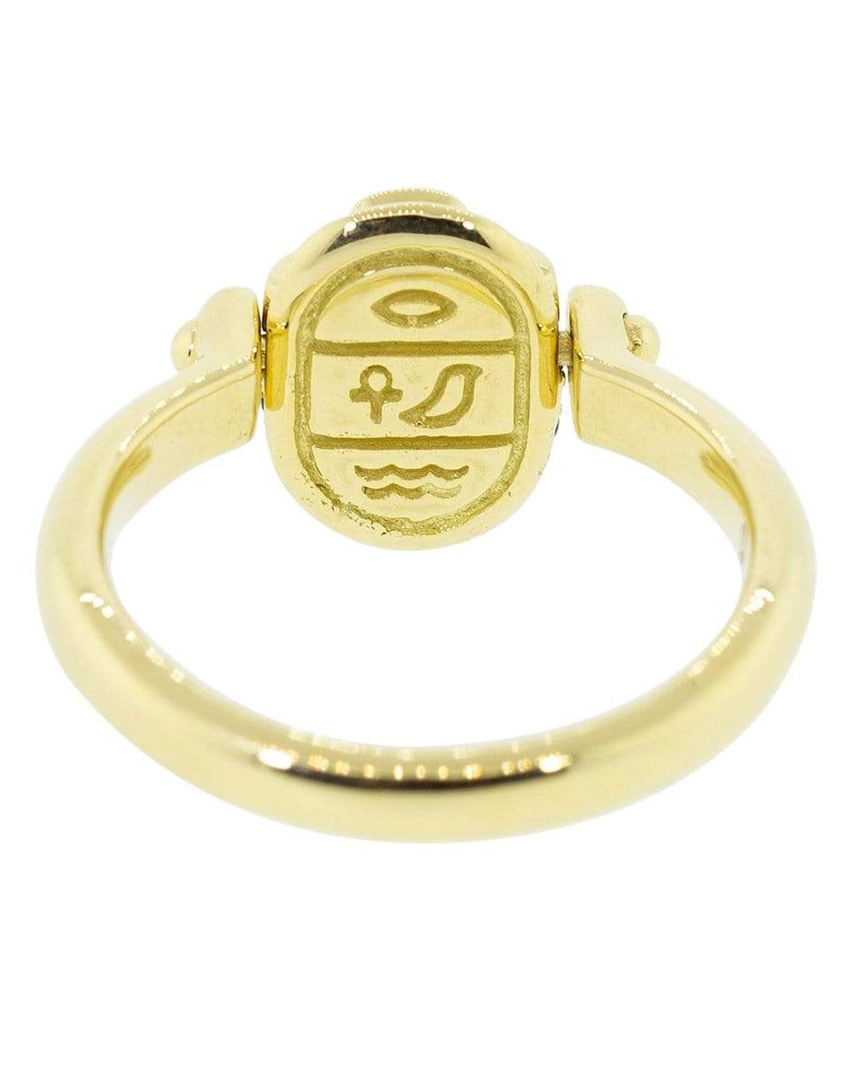 PAMELA LOVE-Pave Sapphire Rotating Scarab Ring-YELLOW GOLD
